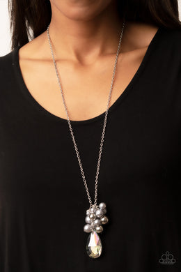 Paparazzi Drip Drop Dazzle - Silver Necklace. #P2RE-SVXX-417XX. Free Shipping