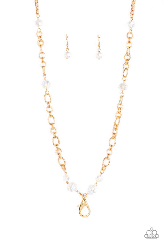 Paparazzi Prismatic Pick-Me-Up - Gold Lanyard Necklace. Get Free Shipping. #P2LN-GDXX-036XX