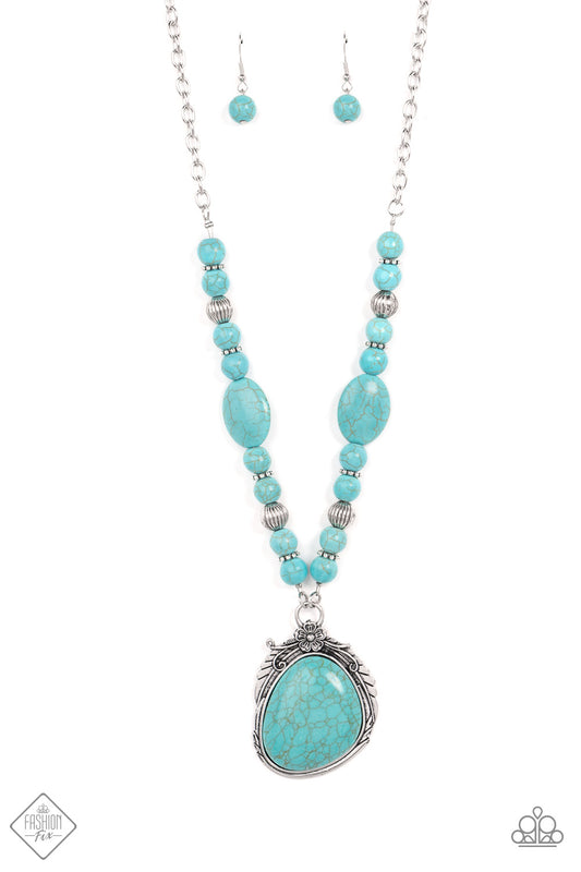 Paparazzi Southwest Paradise Blue Necklace #P2SE-BLXX-494DK January 2022 Fashion Fix Set
