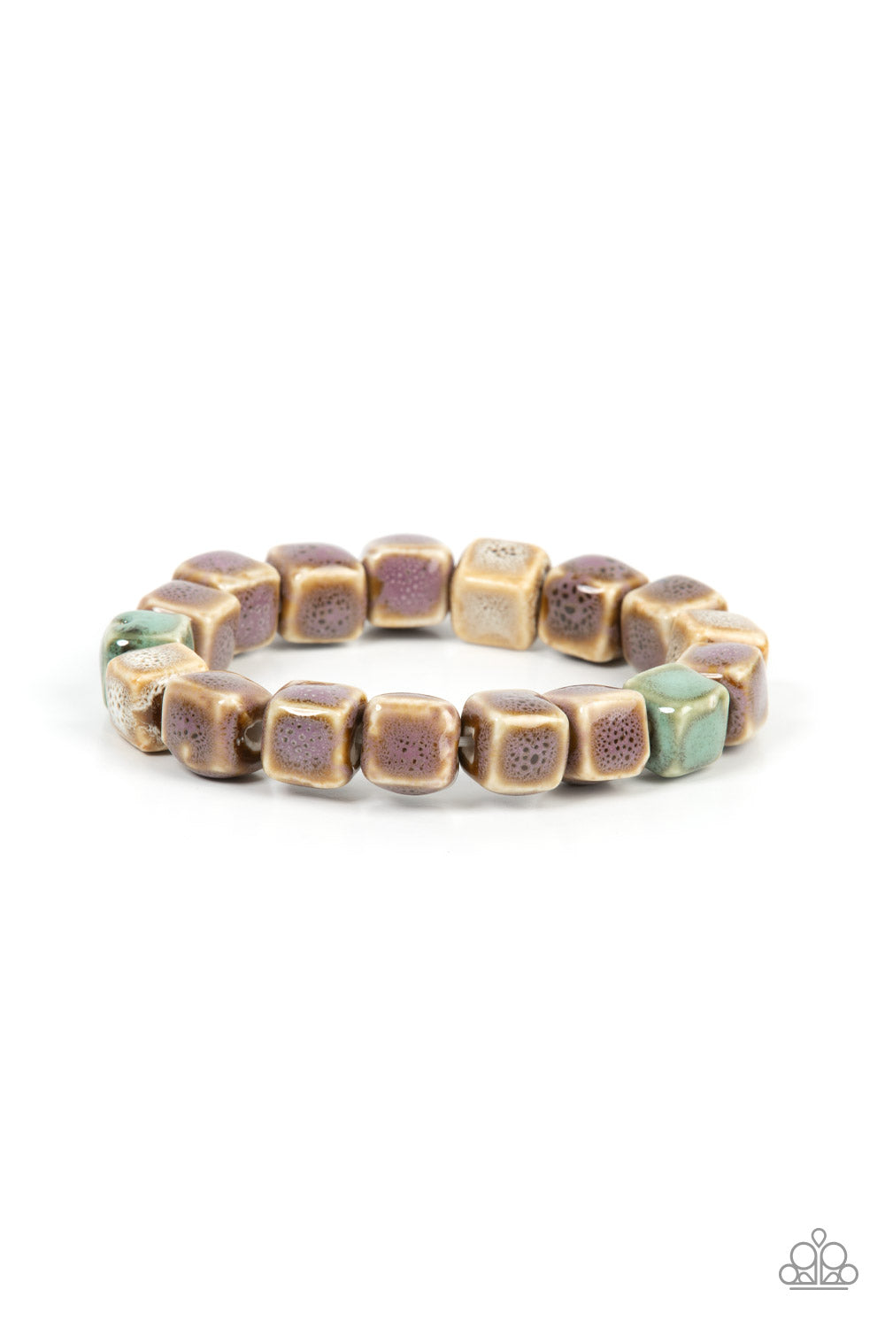 Paparazzi Glaze Craze Purple Bracelet $5 Accessories. Ceramic Beads. Free Shipping! #P9SE-PRXX-167XX