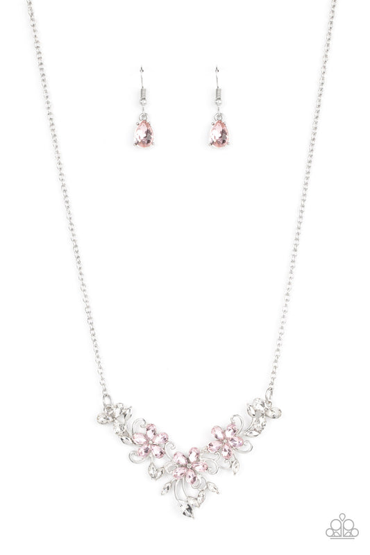 Paparazzi Floral Fashion Show Pink Necklace. Dainty Necklace. Free Shipping. Complimentary Earring