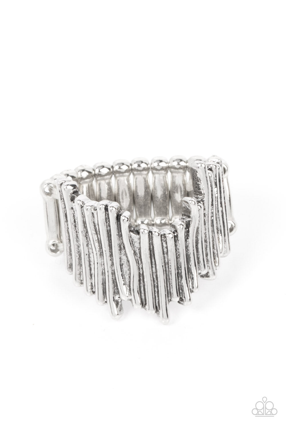 Paparazzi Along the Lines - Silver Ring. Get Free Shipping. #P4IN-SVXX-102XX