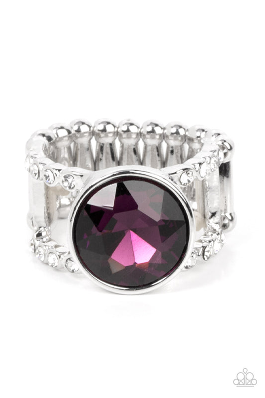 Paparazzi High Roller Sparkle - Purple Ring $5 Jewelry. #P4RE-PRXX-178XX. Get Free Shipping!