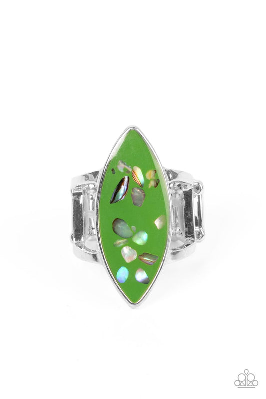 Paparazzi Oceanic Odyssey Green Ring. #P4SE-GRXX-133XX. Get Free Shipping.