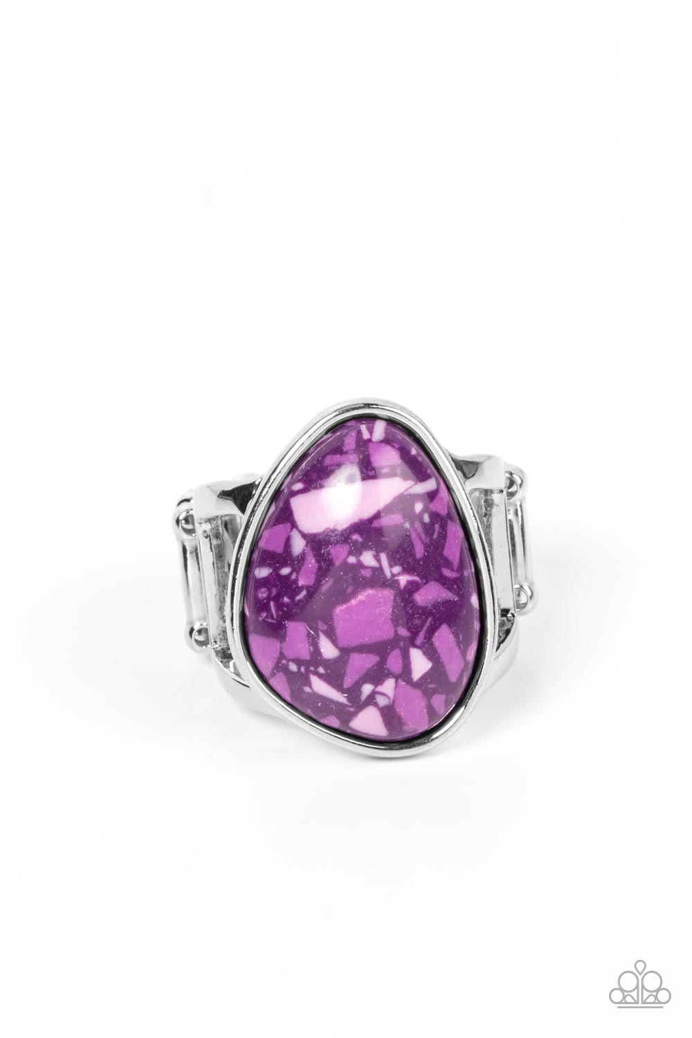 Earth Hearth Purple Terrazo Ring Paparazzi Accessories. Get Free Shipping. #P4SE-PRXX-103XX