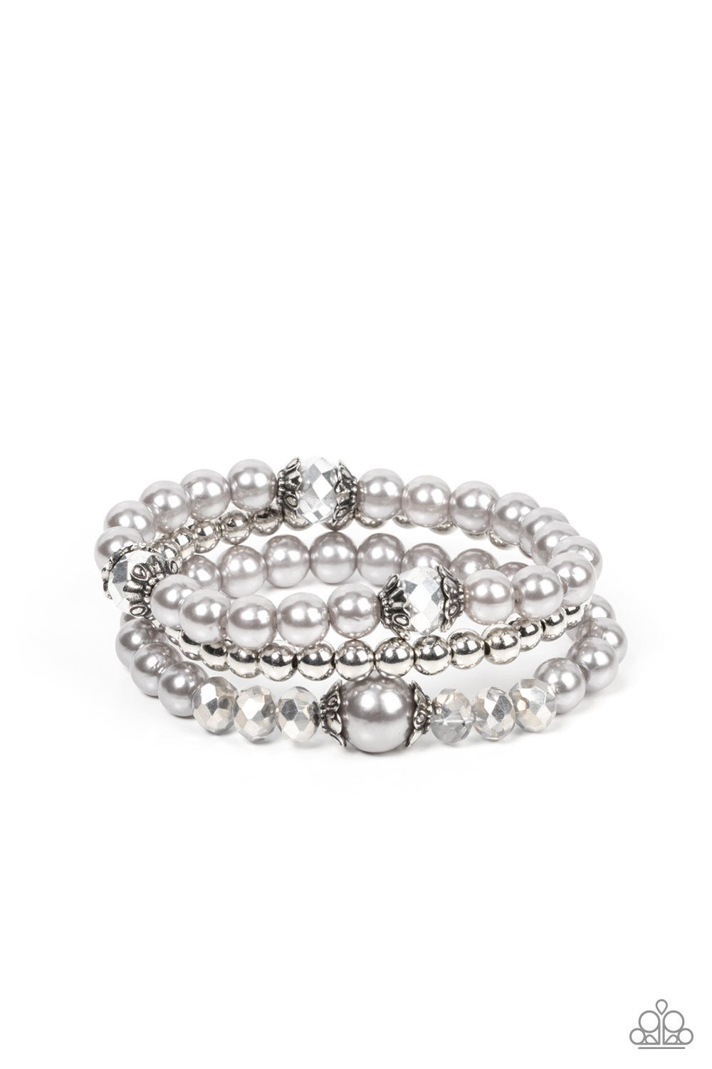 Positively Polished Silver Pearl Stretchy Bracelets Paparazzi Accessories. Subscribe & Save