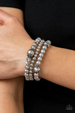 Load image into Gallery viewer, Paparazzi Positively Polished Silver Bracelet $5 Accessories | Pearl | Stretchy | #P9RE-SVXX-305XX

