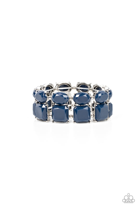 Dont Forget Your Toga Blue Stretchy Bracelet Paparazzi Accessories. Free Shipping. #P9ST-BLXX-022XX