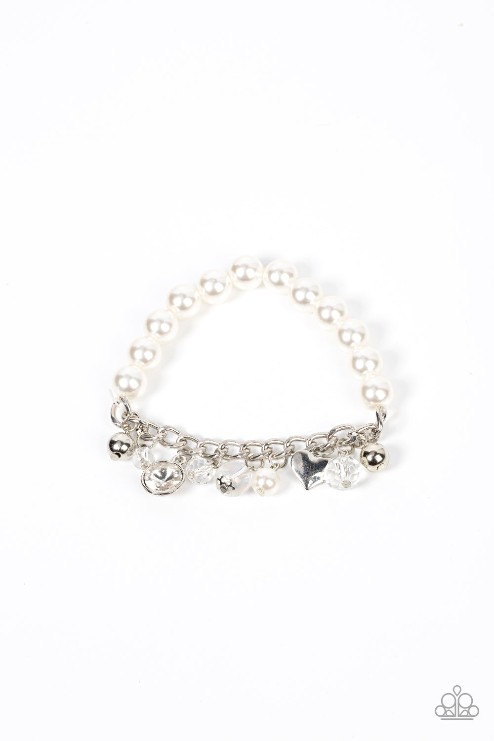 Adorningly Admirable White Bracelet Paparazzi Accessories Heart Charms. Subscribe & Save.