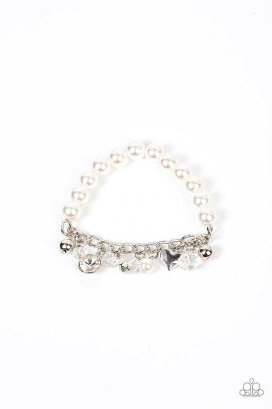 Adorningly Admirable White Bracelet Paparazzi Accessories Heart Charms. Subscribe & Save.