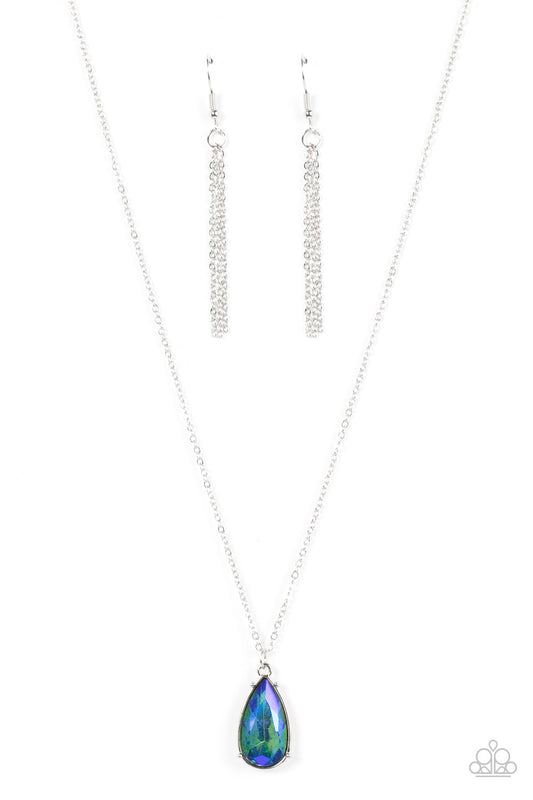 Interstellar Royal Green UV Shimmer Necklace Paparazzi Accessories #P2DA-GRXX-095XX