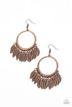 Load image into Gallery viewer, FOWL Tempered Copper Earring Paparazzi Accessories. Subscribe &amp; Save. Hammered | Earthy Hoop 
