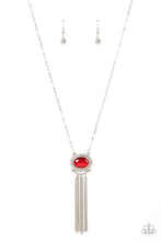 Load image into Gallery viewer, Happily Ever Ethereal Red Cat&#39;s Eye Stone Long Necklace Paparazzi Accessories. Get Free Shipping!
