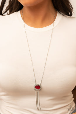 Happily Ever Ethereal Red Moonstone Long Necklace Paparazzi Accessories. Free Shipping! 