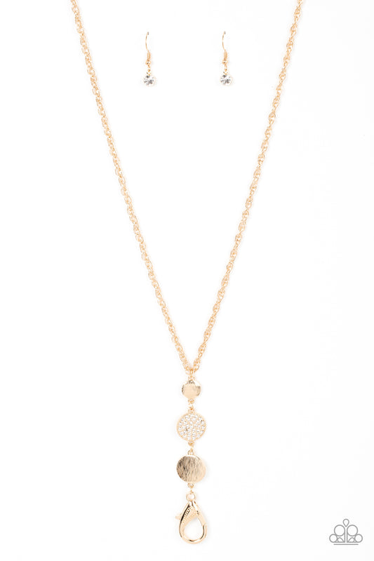 Paparazzi Positively Planetary Gold Necklace with earrings. Get Free Shipping. #P2LN-GDXX-033XX