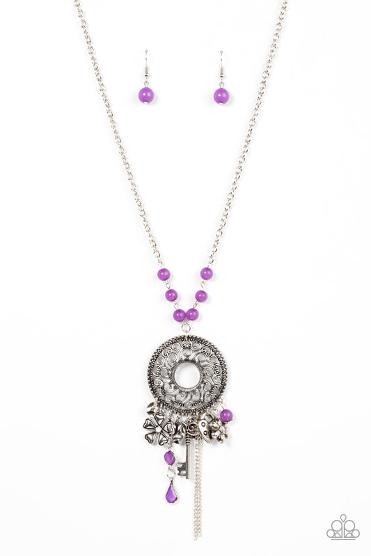 Making Memories - Purple Short Necklace Paparazzi Accessories. #P2WH-PRXX-420XX.