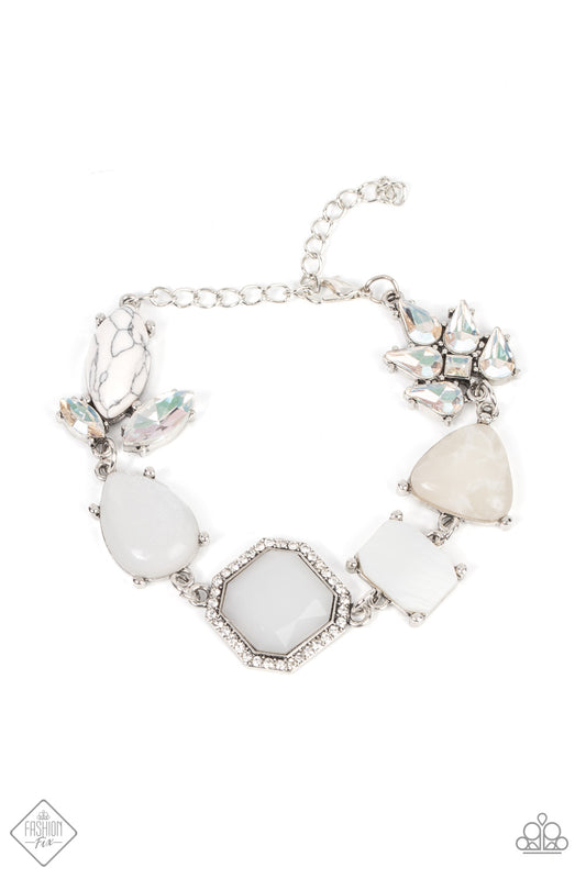 Paparazzi Grounding Glamour White Bracelet. Subscribe & Save. #P9ST-WTXX-021GI