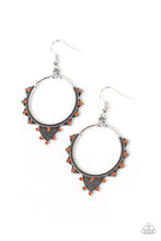 Load image into Gallery viewer, Paparazzi Textured Twinkle Orange Earring. Subscribe &amp; Save. #P5WH-OGXX-179XX. Silver $5 jewelry 
