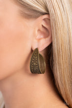 Load image into Gallery viewer, Paparazzi Marketplace Mixer Brass $5 Hoops For Women. #P5HO-BRXX-127XX. Post Earrings
