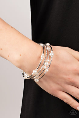 Paparazzi Marina Masterpiece White Bracelet. Subscribe & Save. Coil Bracelet. #P9RE-WTXX-458XX
