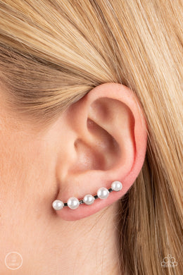 Paparazzi Drop-Top Attitude White Earrings. Subscribe & Save. #P5PO-CRWT-292XX. Ear Climbers