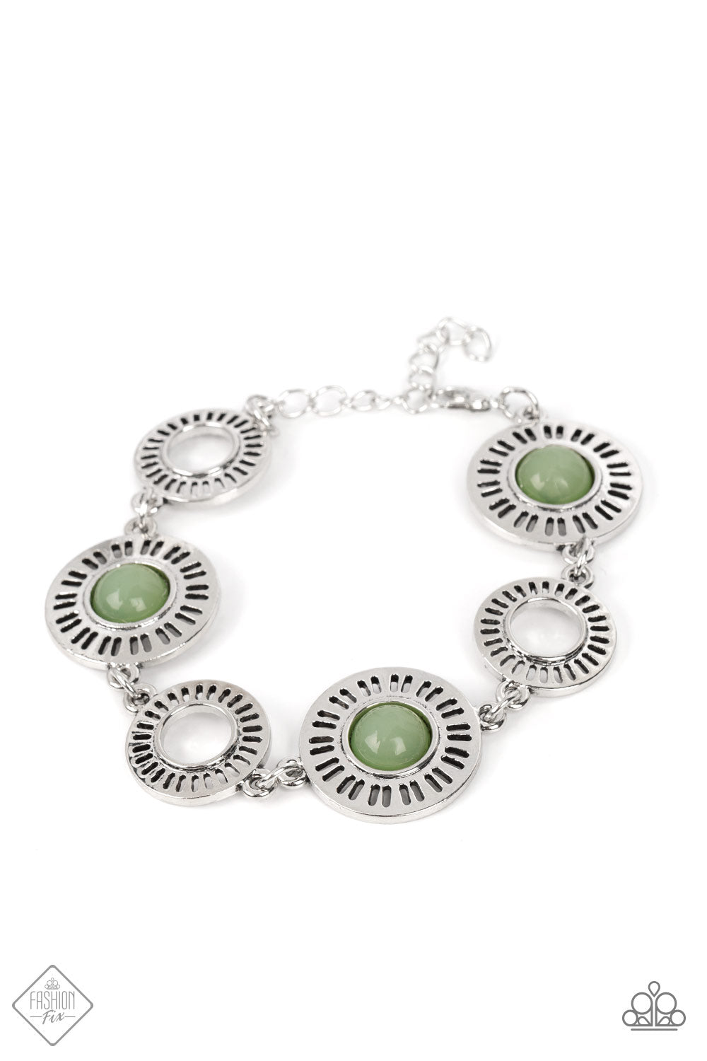 Coastal Charmer - Green Bracelet Paparazzi Accessories. Get Free Shipping! #P9BA-GRXX-021IC