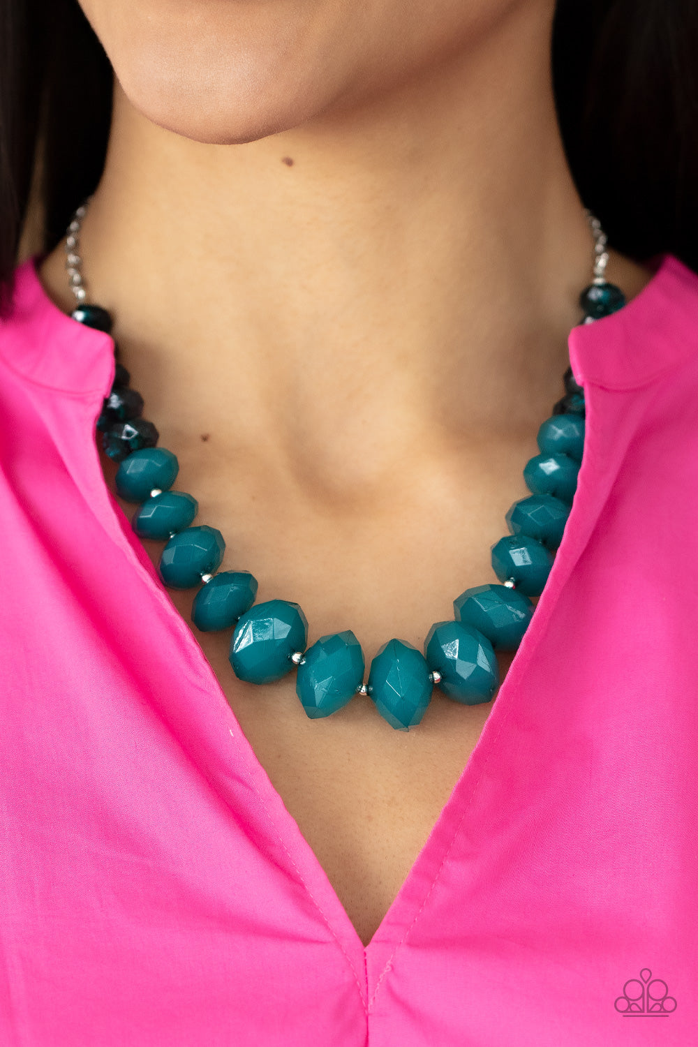 Happy-GLOW-Lucky Blue Necklace Paparazzi Accessories. Subscribe & Save. #P9WH-BLXX-274GX