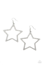 Load image into Gallery viewer, Supernova Sparkle White Star Earrings Paparazzi Accessories. #P5ED-WTXX-060XX. Get Free Shipping
