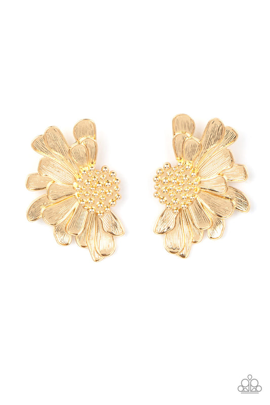 Farmstead Meadow Gold Post Earrings Paparazzi Accessories. #P5PO-GDXX-212XX