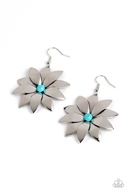 Paparazzi Pinwheel Prairies Blue Earring. #P5SE-BLXX-317XX. Get Free Shipping. Floral $8 earring