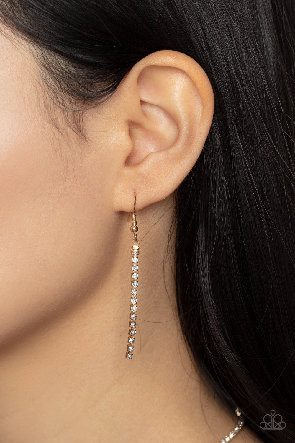 Infinitely Icy Gold Necklace Paparazzi $8 Jewelry. Dainty Gold Necklace. Y Necklace. Five Dollar