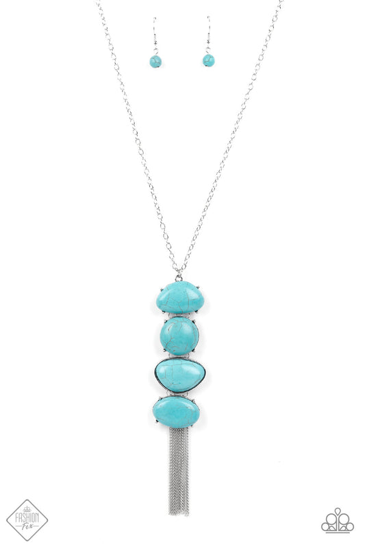 Hidden Lagoon Turquoise Blue Long Necklace Paparazzi Accessories. Get Free Shipping.