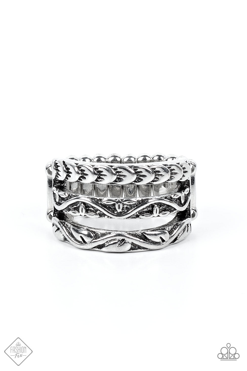 Paparazzi Canyon Canopy - Silver Rings. Floral. Get Free Shipping. #P4BA-SVXX-085IK