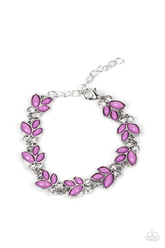 Vineyard Variety Purple Floral Bracelet Paparazzi Accessories. #P9WH-PRXX-273XX. Free Shipping.
