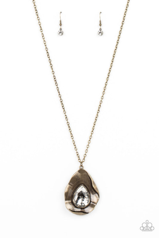 Paparazzi Surrealist Sparkle Brass Necklace. #P2RE-BRXX-205XX. Get Free Shipping.