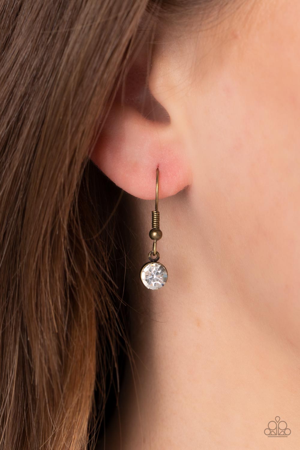 Surrealist Sparkle Brass Necklace Paparazzi $5 Jewelry.Brass Long Necklace with earrings. Ships Free