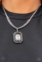 Load image into Gallery viewer, Fit for a DRAMA QUEEN Silver Hematite Necklace Paparazzi Accessories. Get Free Shipping. 

