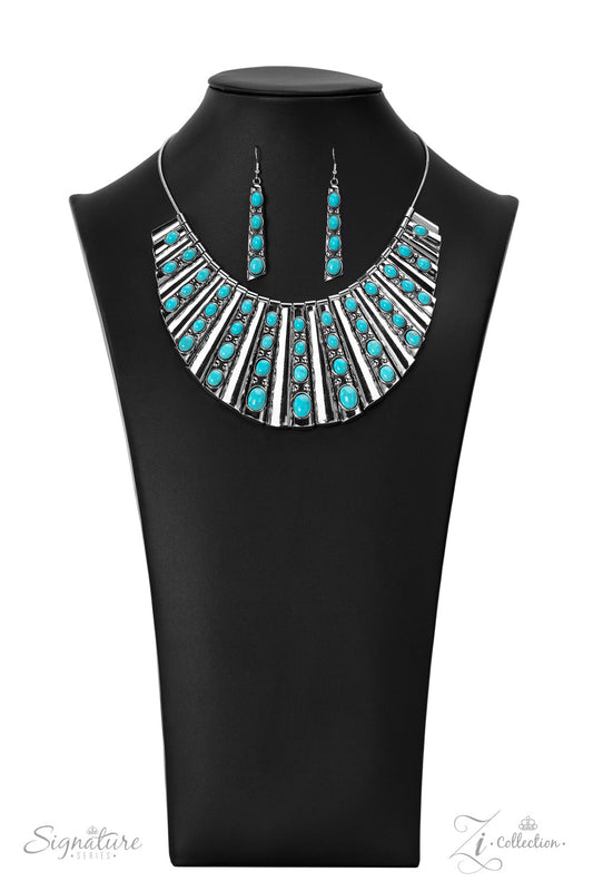 Paparazzi The Ebony Zi Necklace. 2022 Turquoise Blue Zi Collection. #Z2208. Get Free Shipping.