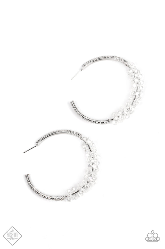 Paparazzi Bubble-Bursting Bling White Earrings. #P5HO-WTXX-130HV. Get Free Shipping.