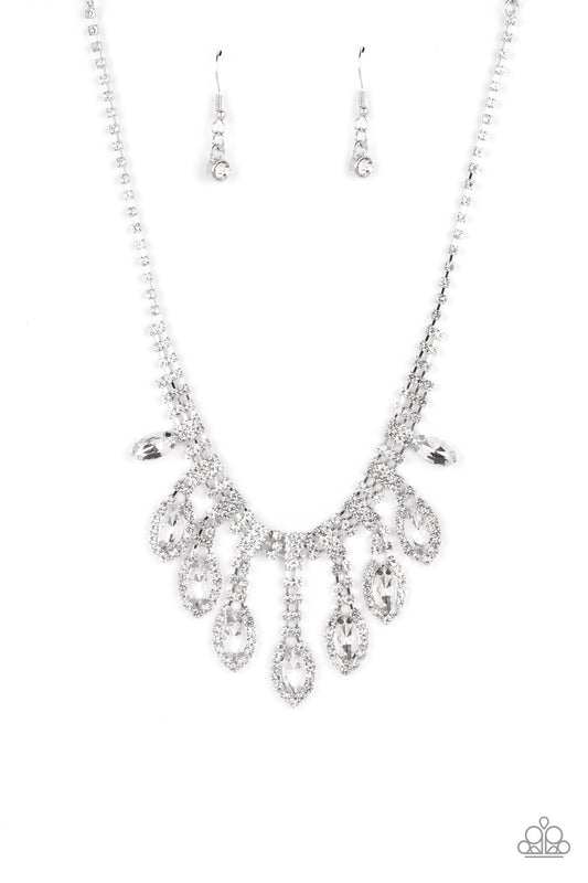 REIGNING Romance White Necklace Paparazzi $8.00 Jewelry. Bridal Fashion Jewelry. Prom Jewelry