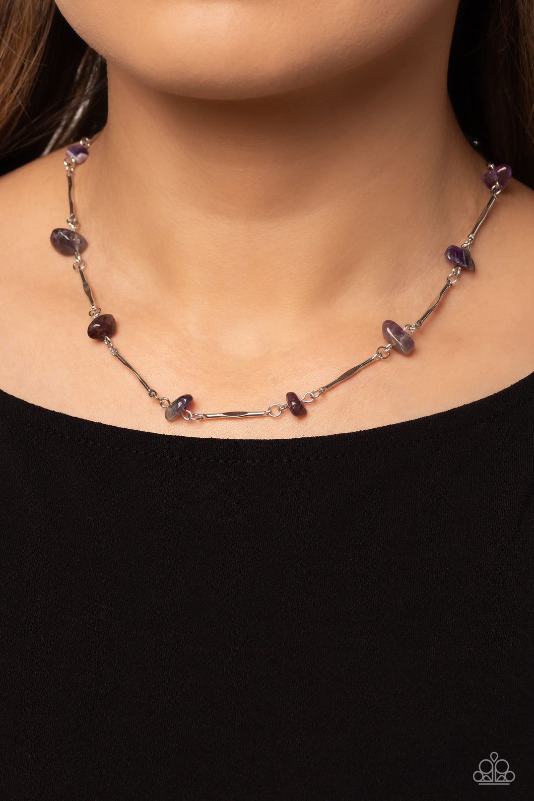 Paparazzi Chiseled Construction Purple Stone Necklace. $5 Jewelry. Get Free Shipping. $5 Jewelry 