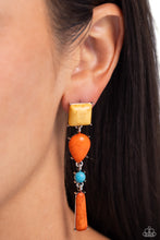 Load image into Gallery viewer, Saharan Sabbatical Orange Earrings Paparazzi Accessories. Subscribe and Save. Multi post earrings
