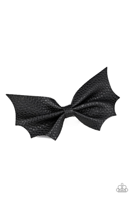 A Bit Batty - Black Hair Clip Paparazzi Accessories Halloween