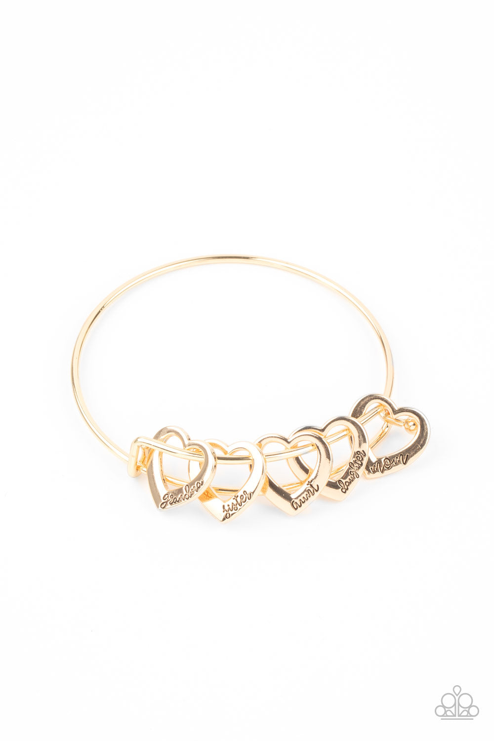 Paparazzi A Charmed Society - Gold Heart Bracelet online at AainaasTreasureBox. Free Shipping!