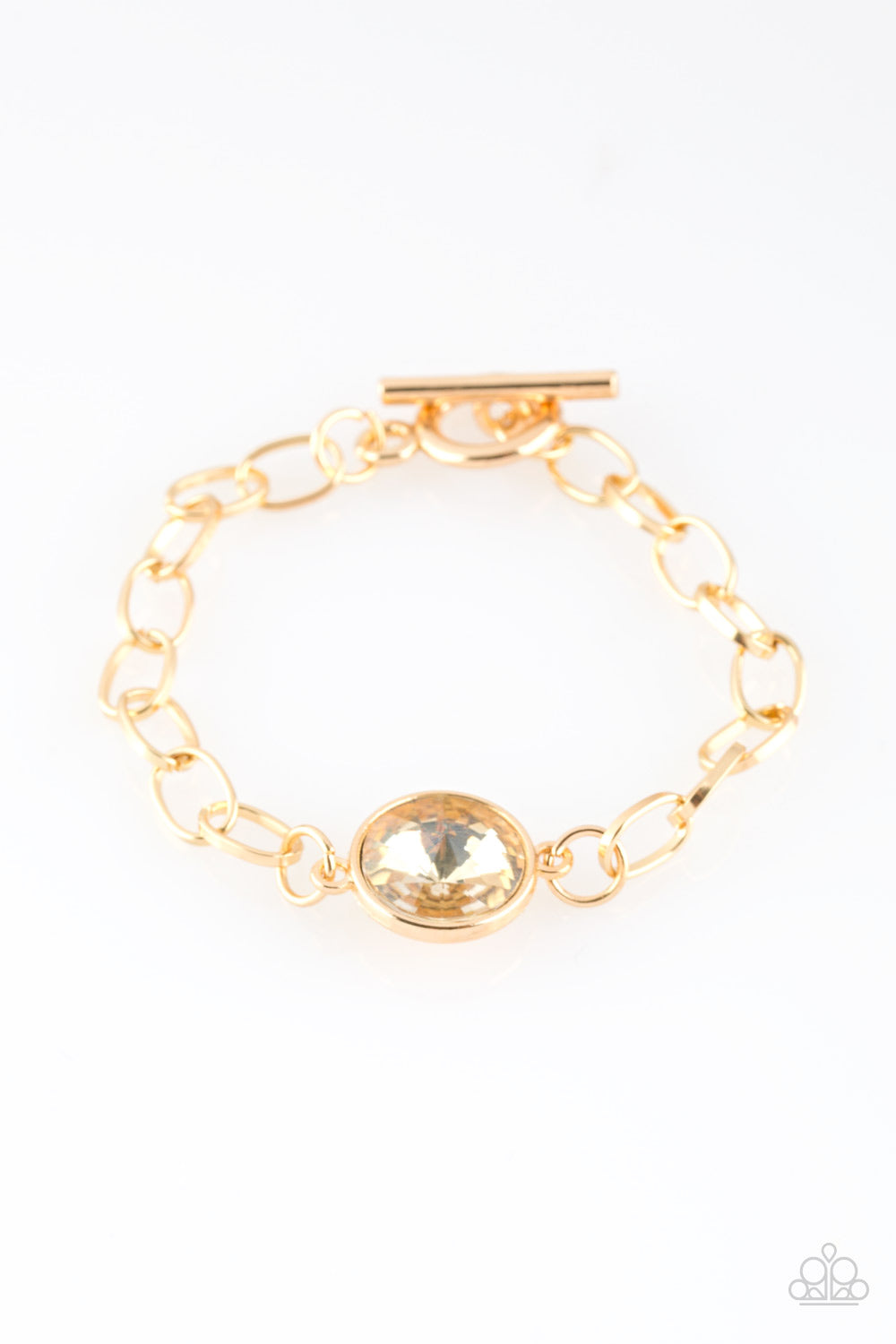 All Aglitter - Gold Bracelet Paparazzi Accessories Toggle Closure Jewelry. Free Shipping.