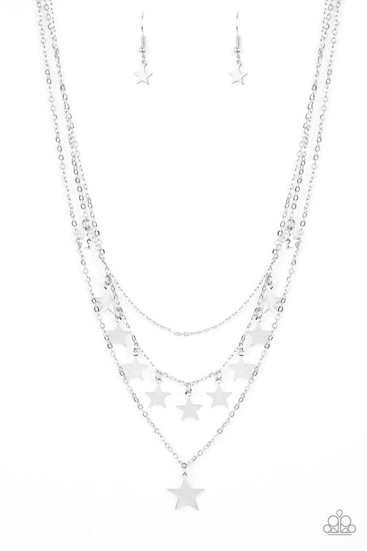 Americana Girl Silver Star Charms Dainty Necklace Paparazzi Accessories. Subscribe & Save.