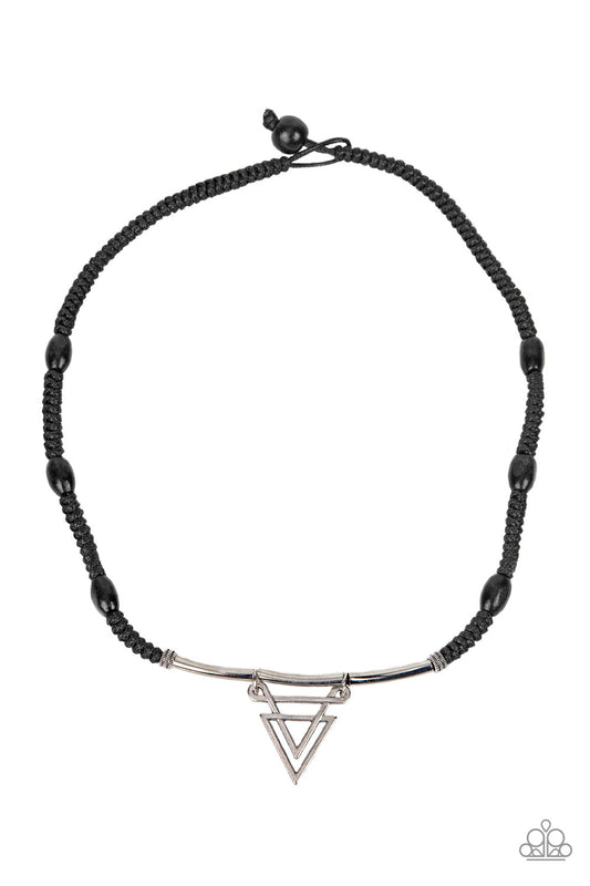 Paparazzi Arrowed Admiral Black Cord Necklace. Men's $8 Jewelry. Urban Accessories for Men Necklace