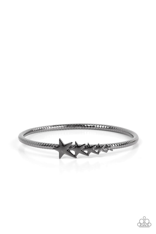Astrological A-Lister - Black GunMetal Star Bracelet Paparazzi Accessories. Get Free Shipping.