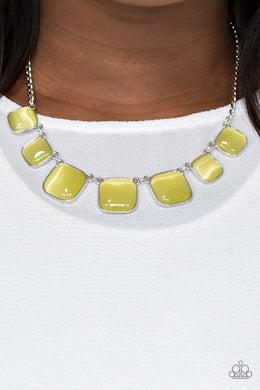 Paparazzi Necklace ~ Aura Allure Yellow Cat's Eye Stone Necklace