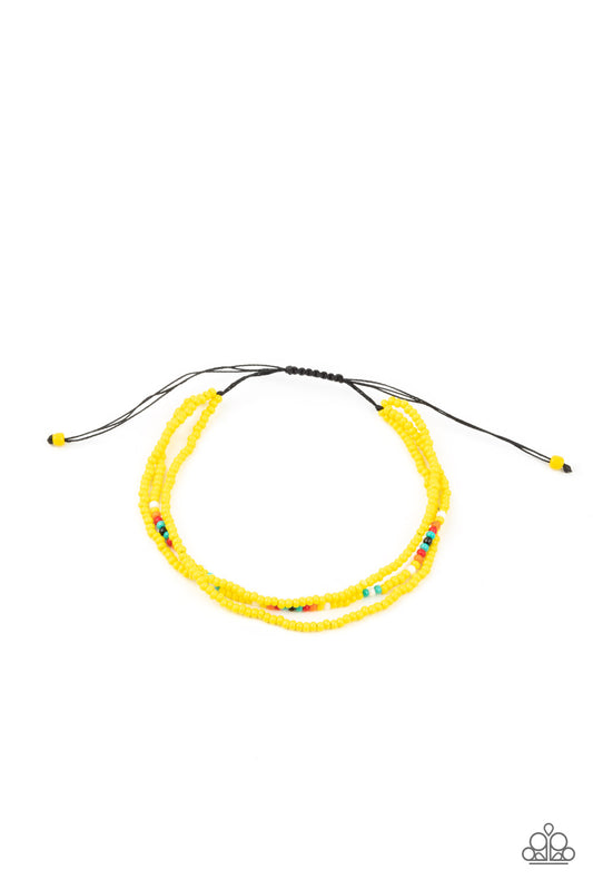Basecamp Boyfriend - Yellow Bracelet Paparazzi Accessories. Subscribe & Save! #P9DA-YWXX-026XX